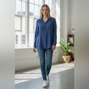 Calvin Klein Dress Shirt - Royal Blue Long Sleeve Button Down